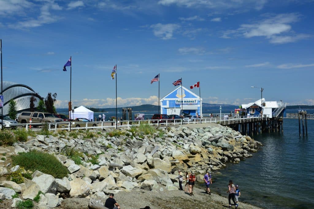 Scenic Sidney waterfront and pier near Fort Victoria RV Park